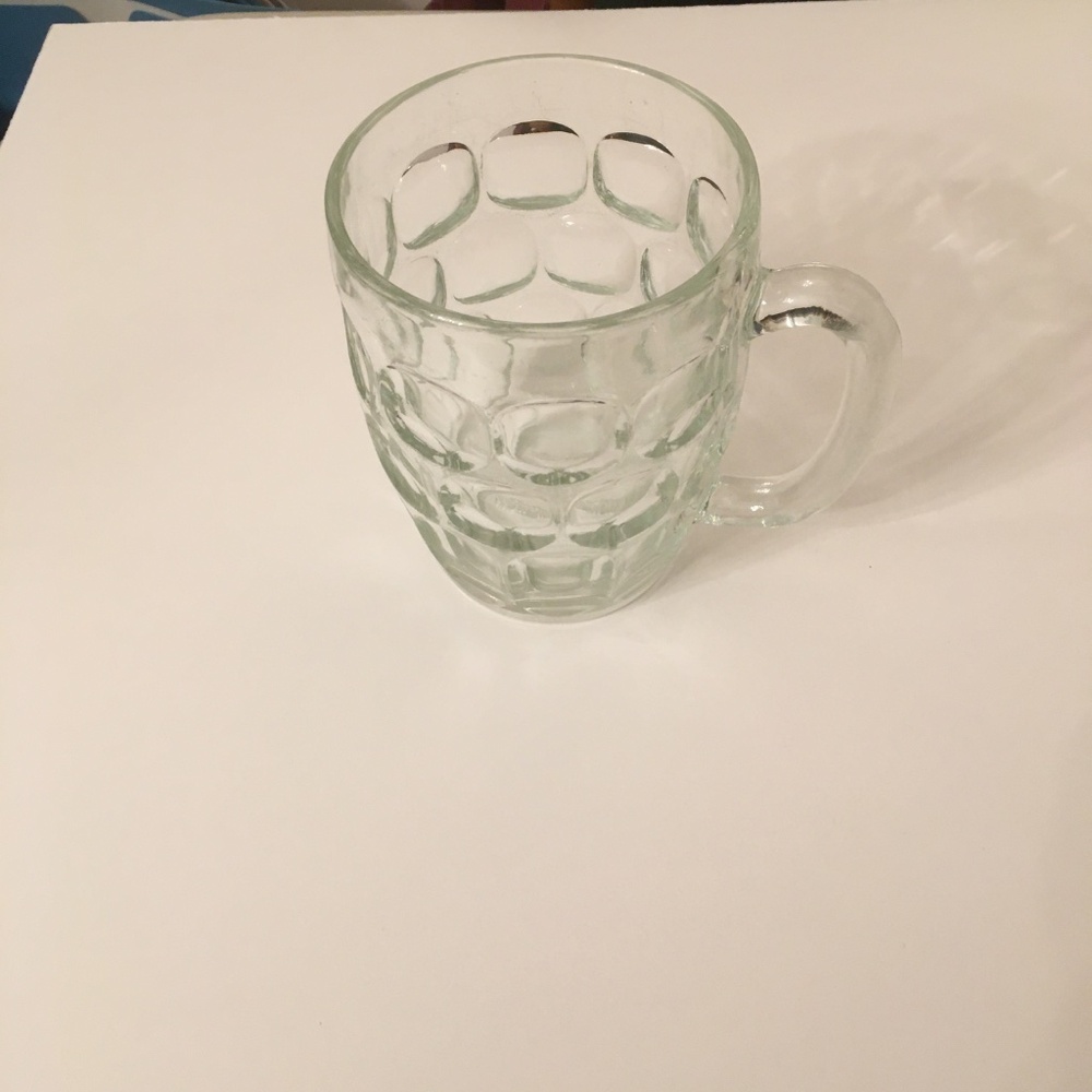 WINSTON Cigarette Vintage 1970s Clear Glass Mug Tankard w/Handle Preowned 16 oz